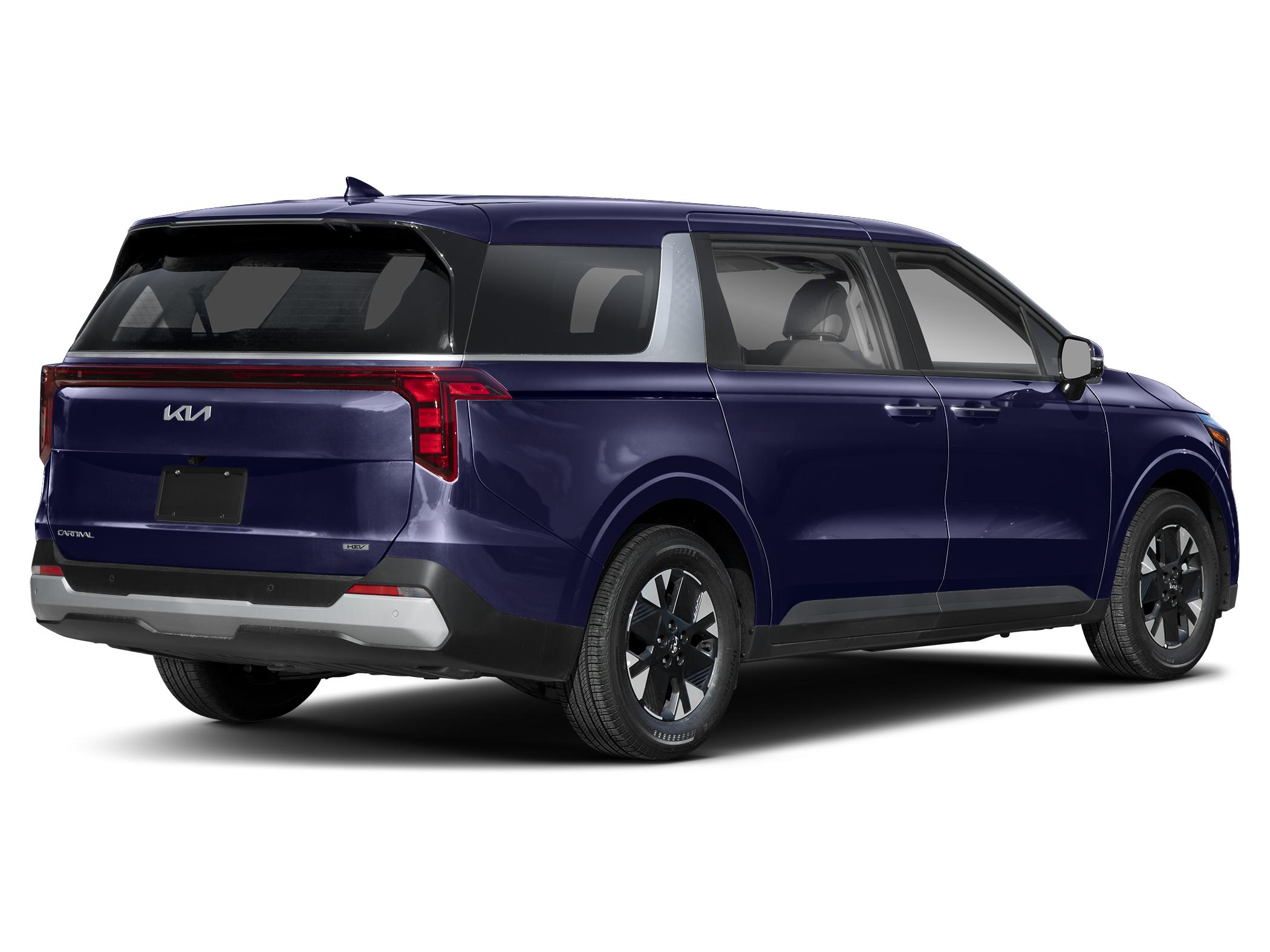 2027 Kia carnival LXS Hybrid — rear three-quarter view