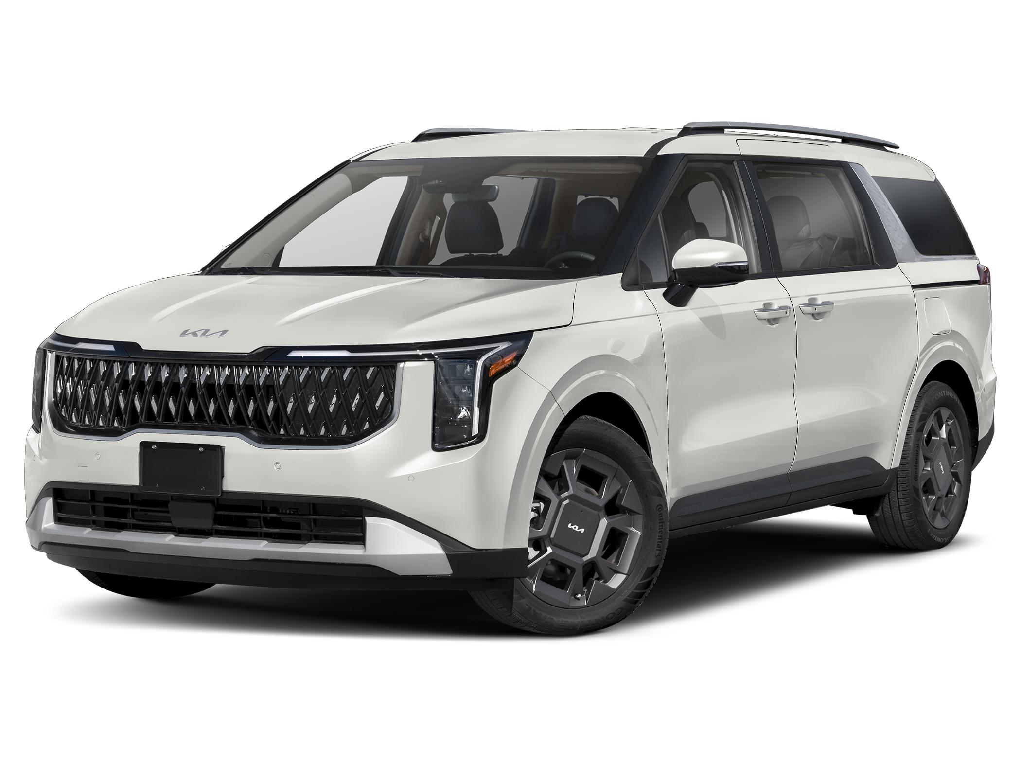 2027 Kia carnival EX Hybrid — front three-quarter view