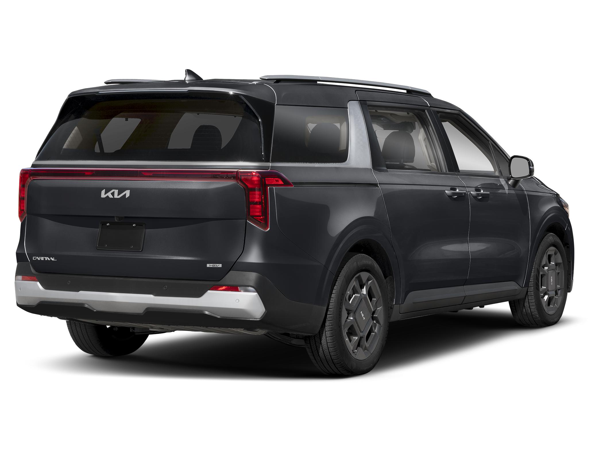 2027 Kia carnival EX Hybrid — rear three-quarter view