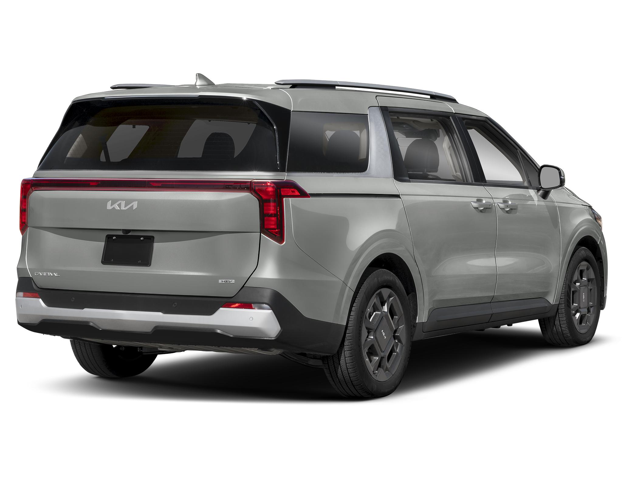 2027 Kia carnival EX Hybrid — rear three-quarter view