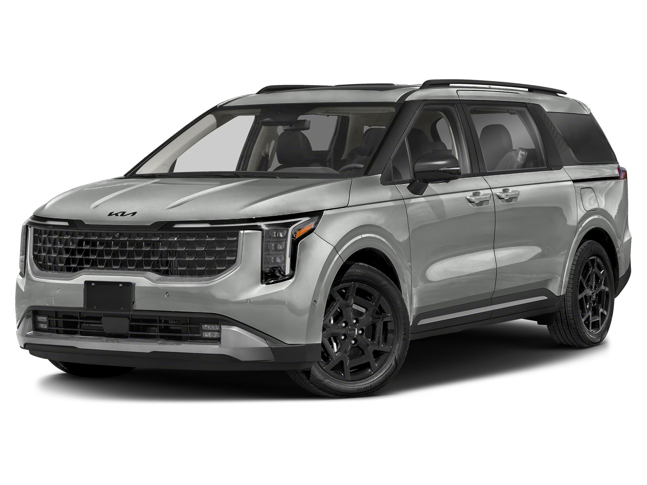 2027 Kia carnival SX Prestige Hybrid — front three-quarter view