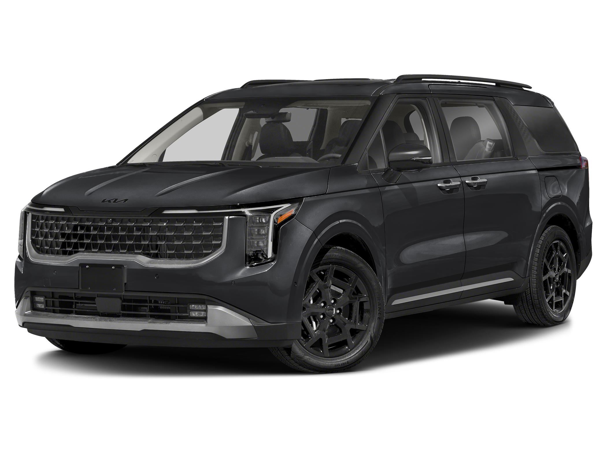 2027 Kia carnival SX Prestige Hybrid — front three-quarter view