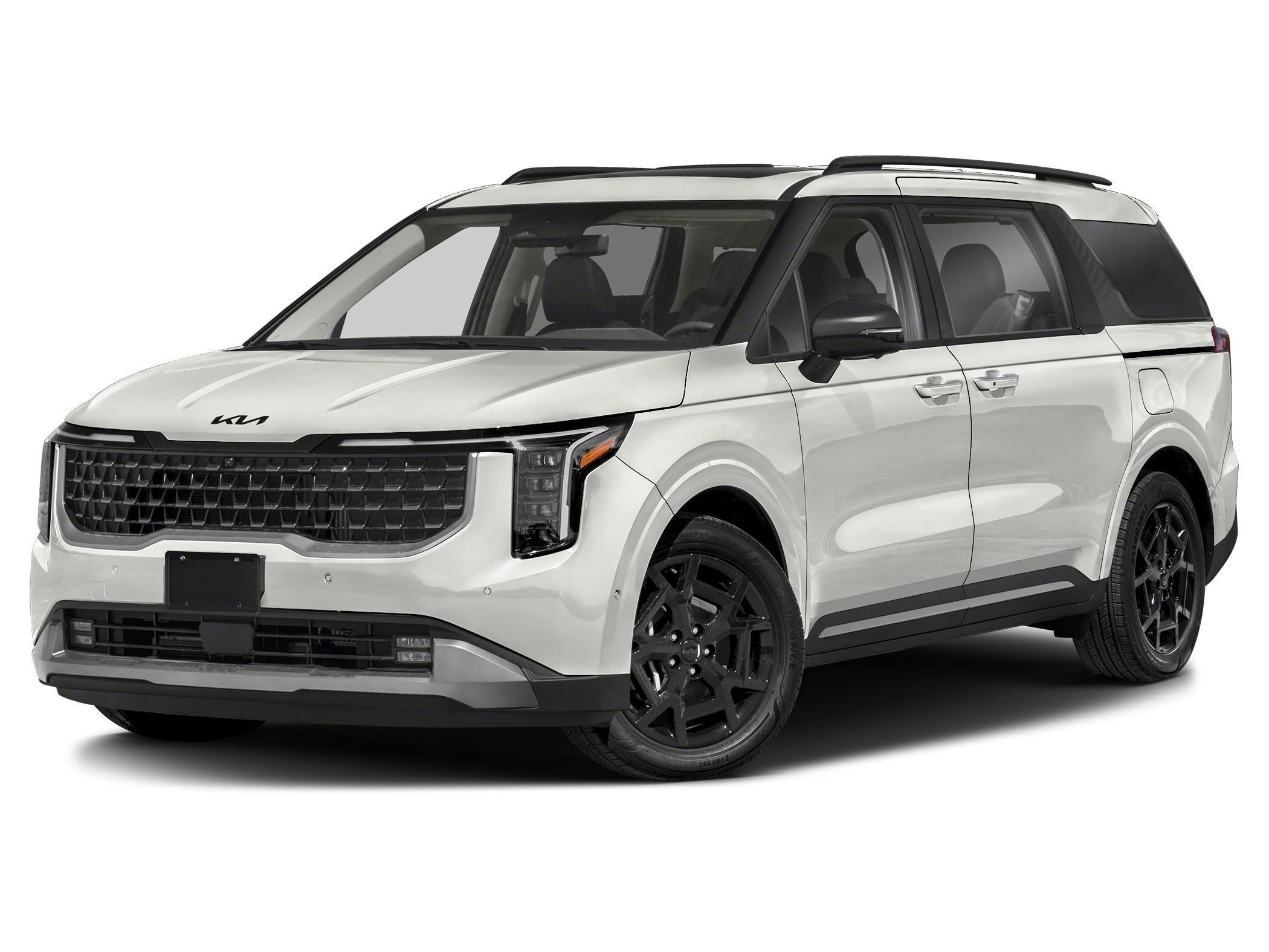 2027 Kia carnival SX Prestige Hybrid — front three-quarter view