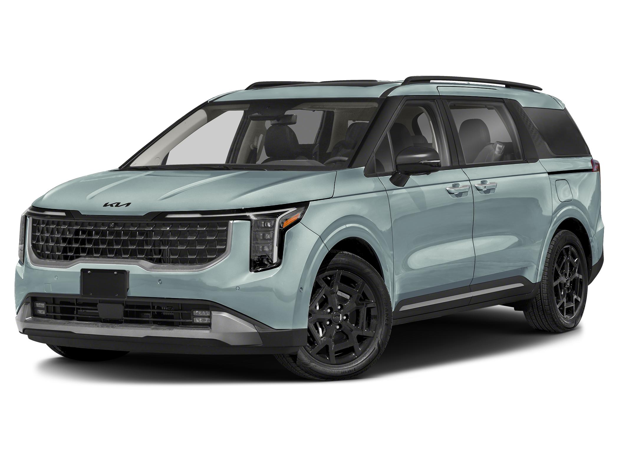 2027 Kia carnival SX Prestige Hybrid — front three-quarter view