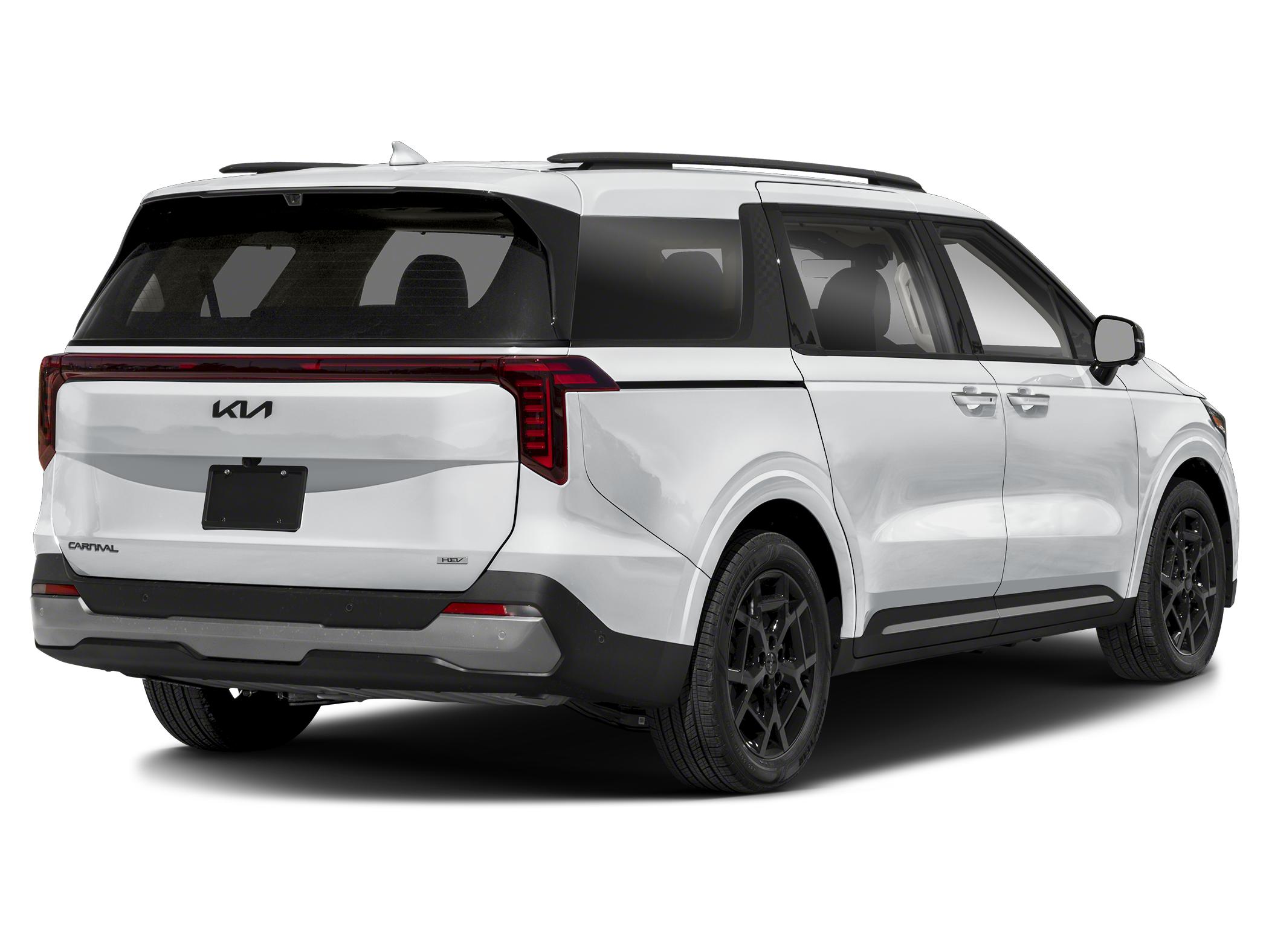 2027 Kia carnival SX Prestige Hybrid — rear three-quarter view