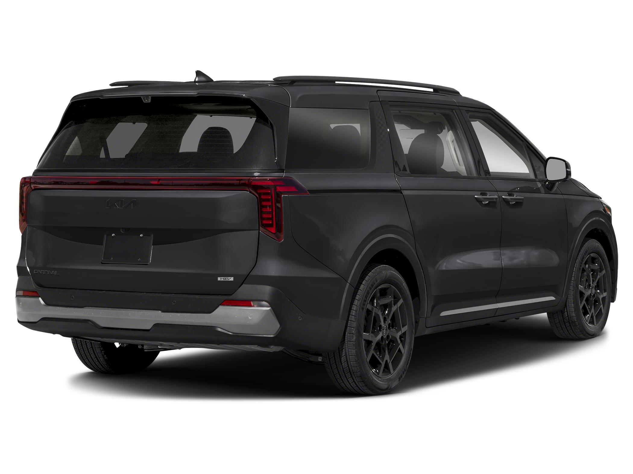 2027 Kia carnival SX Prestige Hybrid — rear three-quarter view