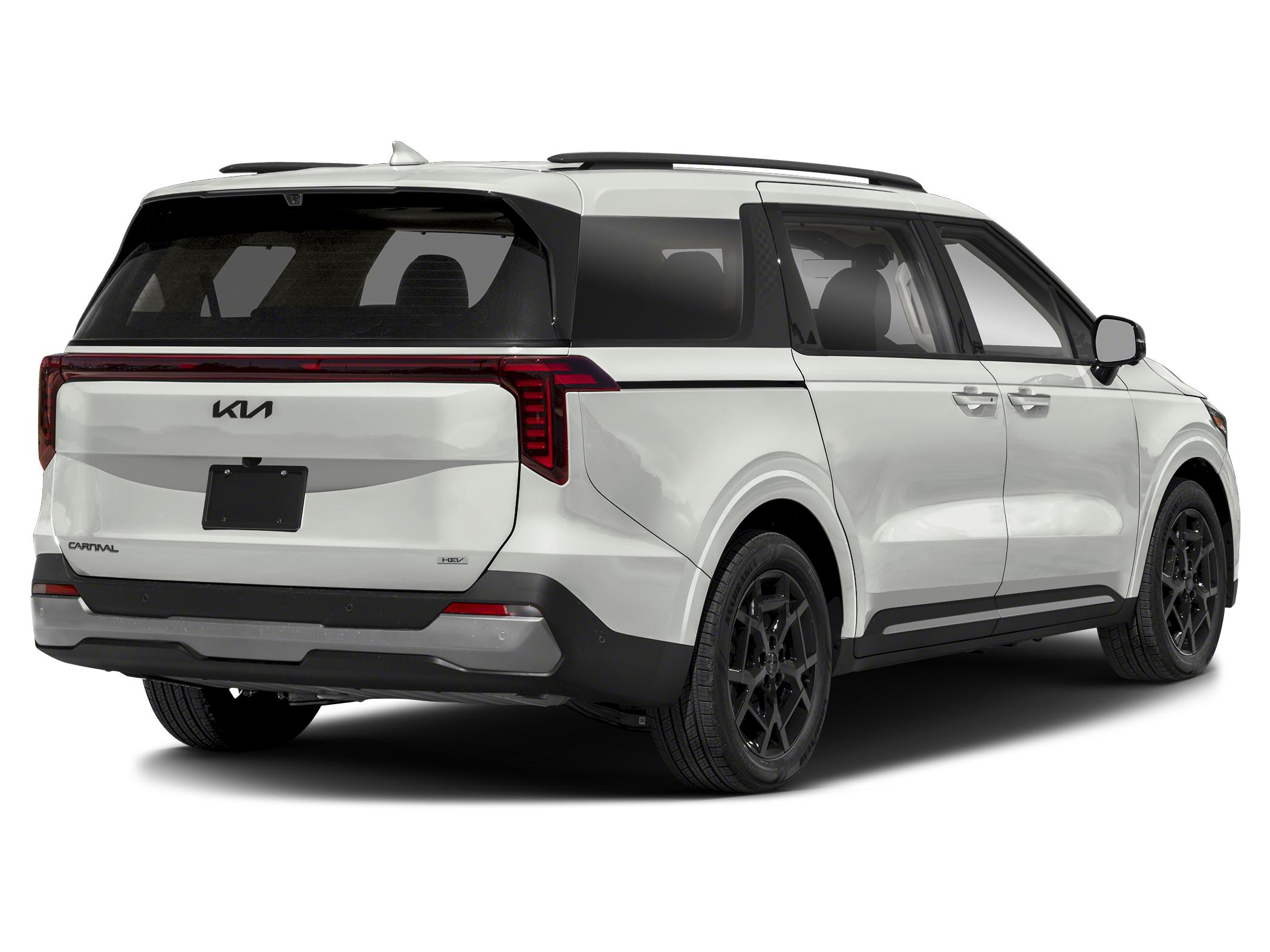 2027 Kia carnival SX Prestige Hybrid — rear three-quarter view
