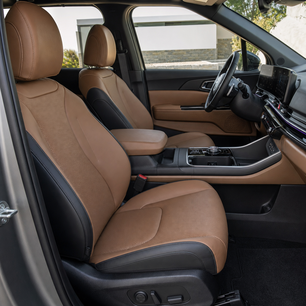 2027 Kia carnival EX — Tuscan Umber/off-black Leather